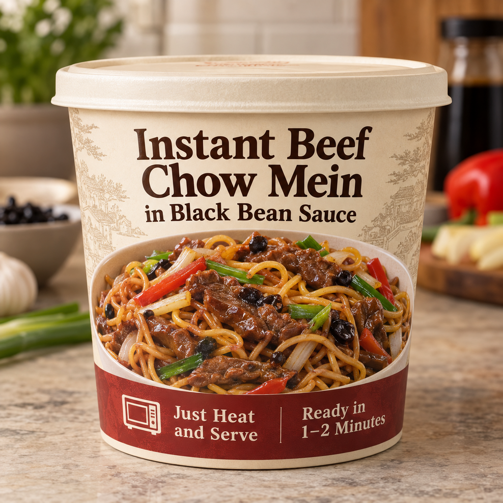 Instant Beef Chow Mein in Black Bean Sauce (Just Heat and Serve)
