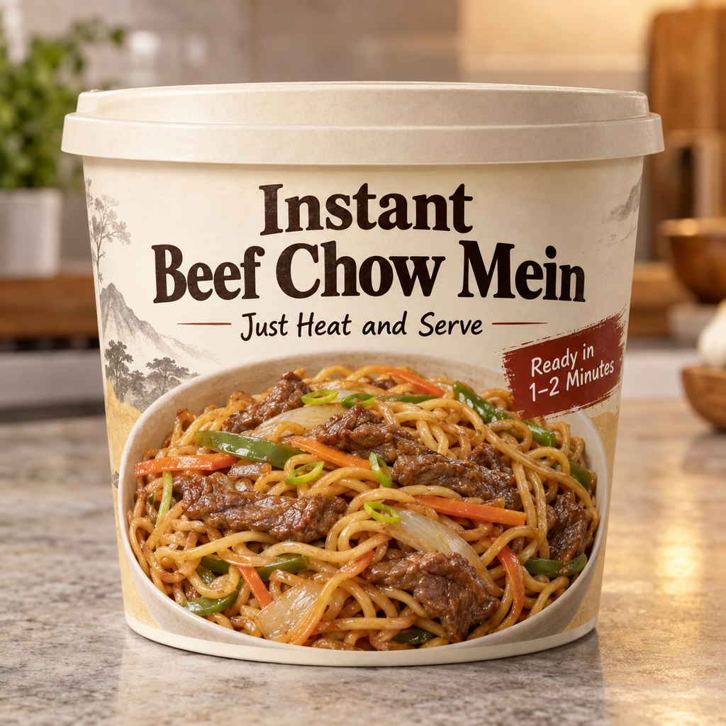 Instant Beef Chow Mein (Just Heat and Serve)