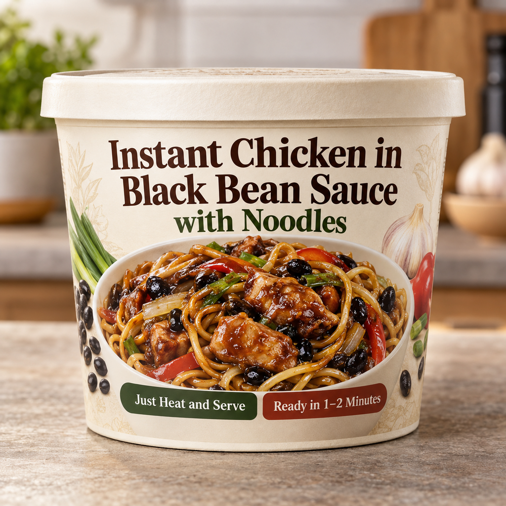 Instant Chicken in Black Bean Sauce with Noodles (Just Heat and Serve)