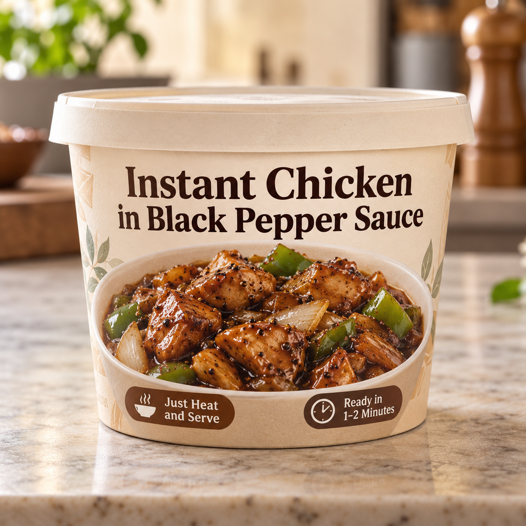 Instant Chicken in Black Pepper Sauce (Just Heat and Serve)
