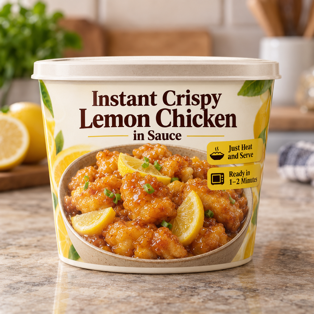 Instant Crispy Lemon Chicken in Sauce (Just Heat and Serve)