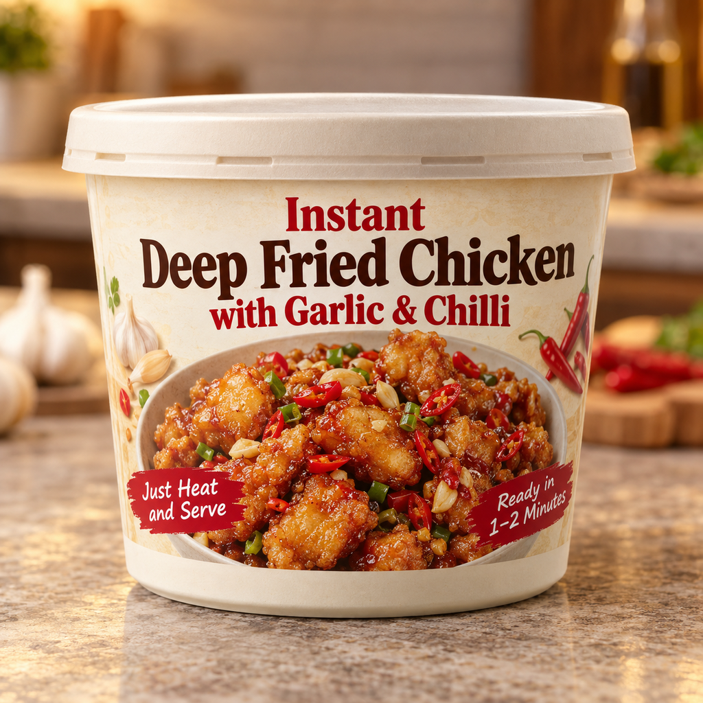 Instant Deep Fried Chicken with Garlic & Chilli (Just Heat and Serve)