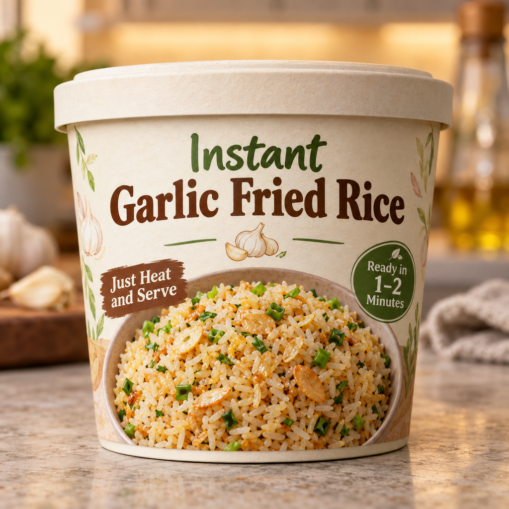Instant Garlic Fried Rice (Just Heat and Serve)
