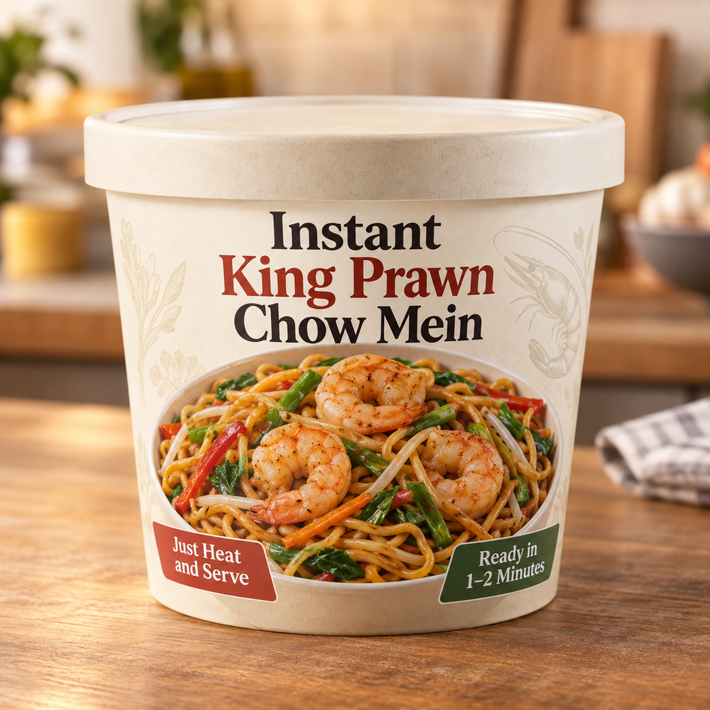 Instant King Prawn Chow Mein (Just Heat and Serve)