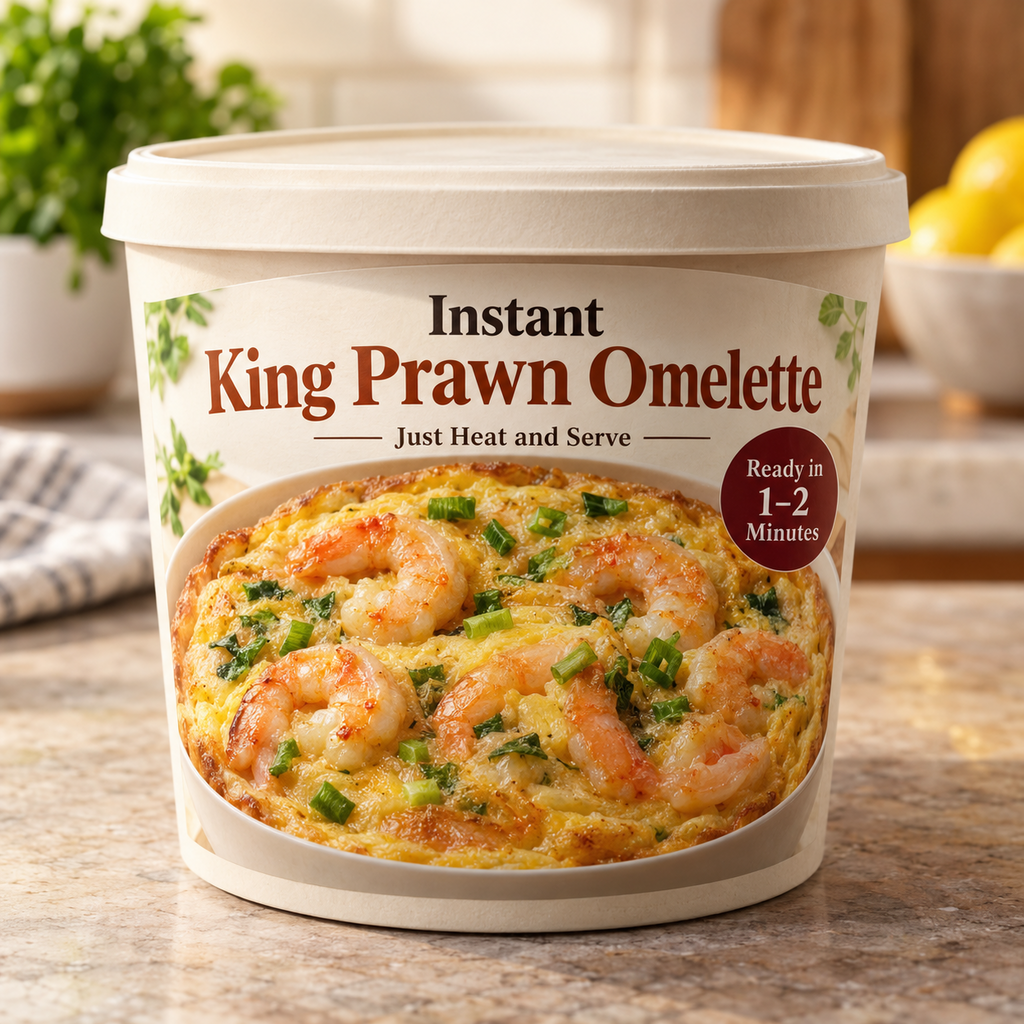 Instant King Prawn Omelette (Just Heat and Serve)