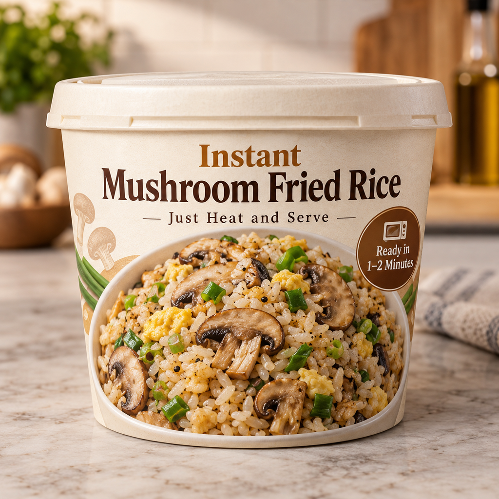 Instant Mushroom Fried Rice (Just Heat and Serve)