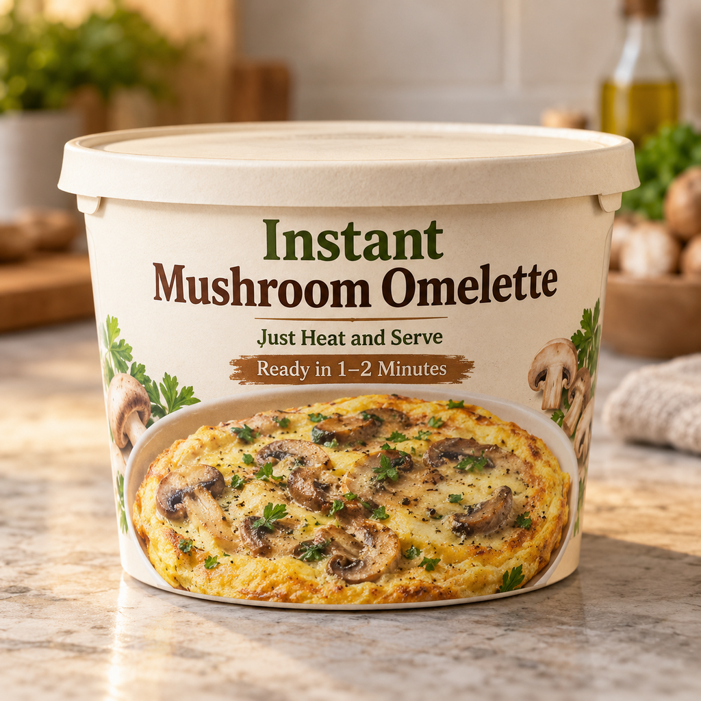 Instant Mushroom Omelette (Just Heat and Serve)