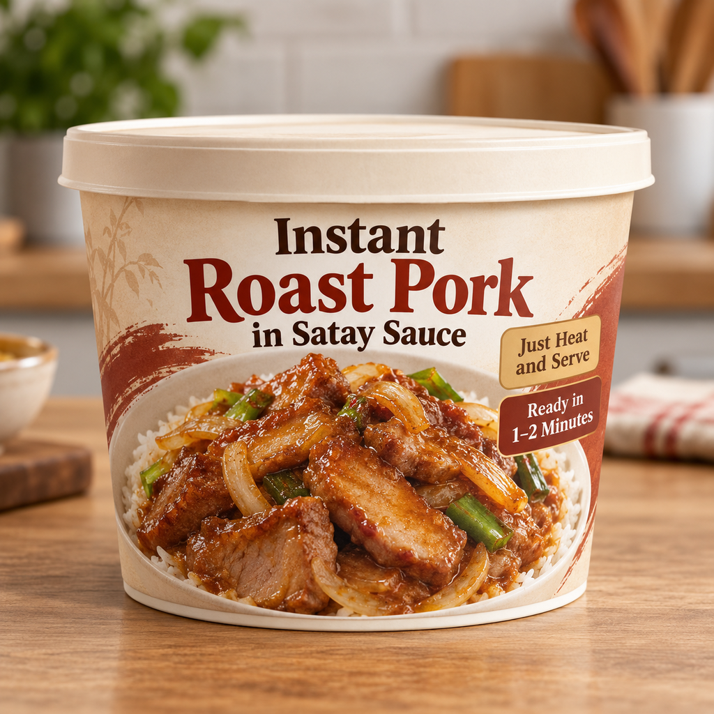 Instant Roast Pork in Satay Sauce (Just Heat and Serve)