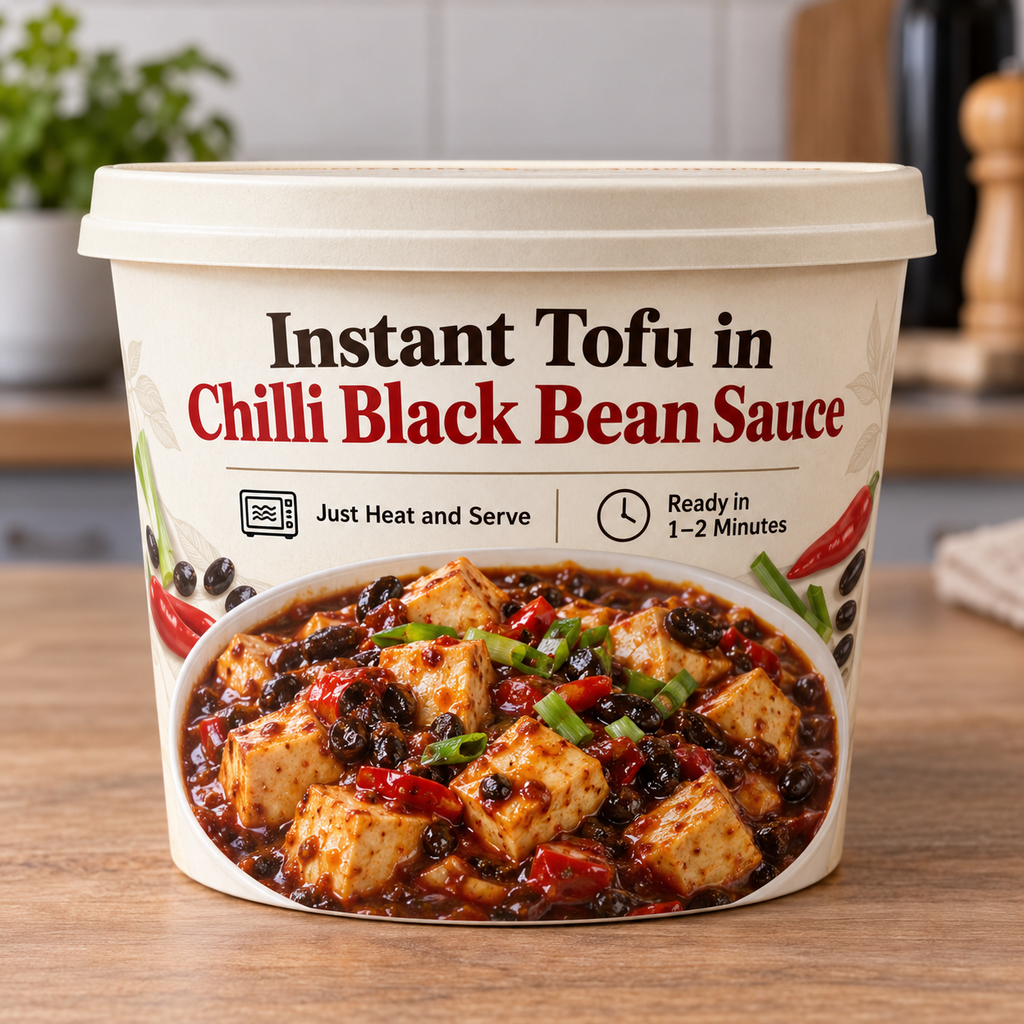 Instant Tofu in Chilli Black Bean Sauce (Just Heat and Serve)