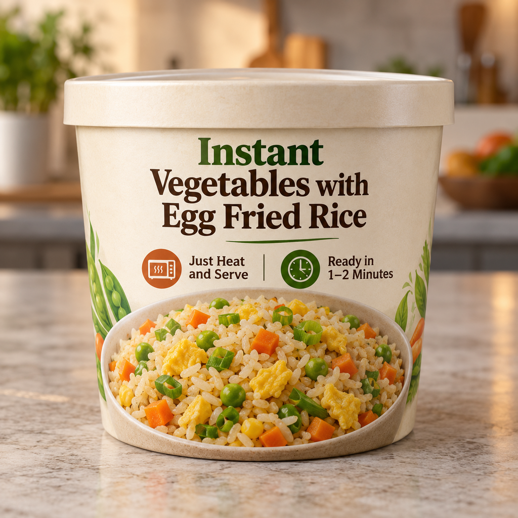 Instant Vegetables with Egg Fried Rice (Just Heat and Serve)