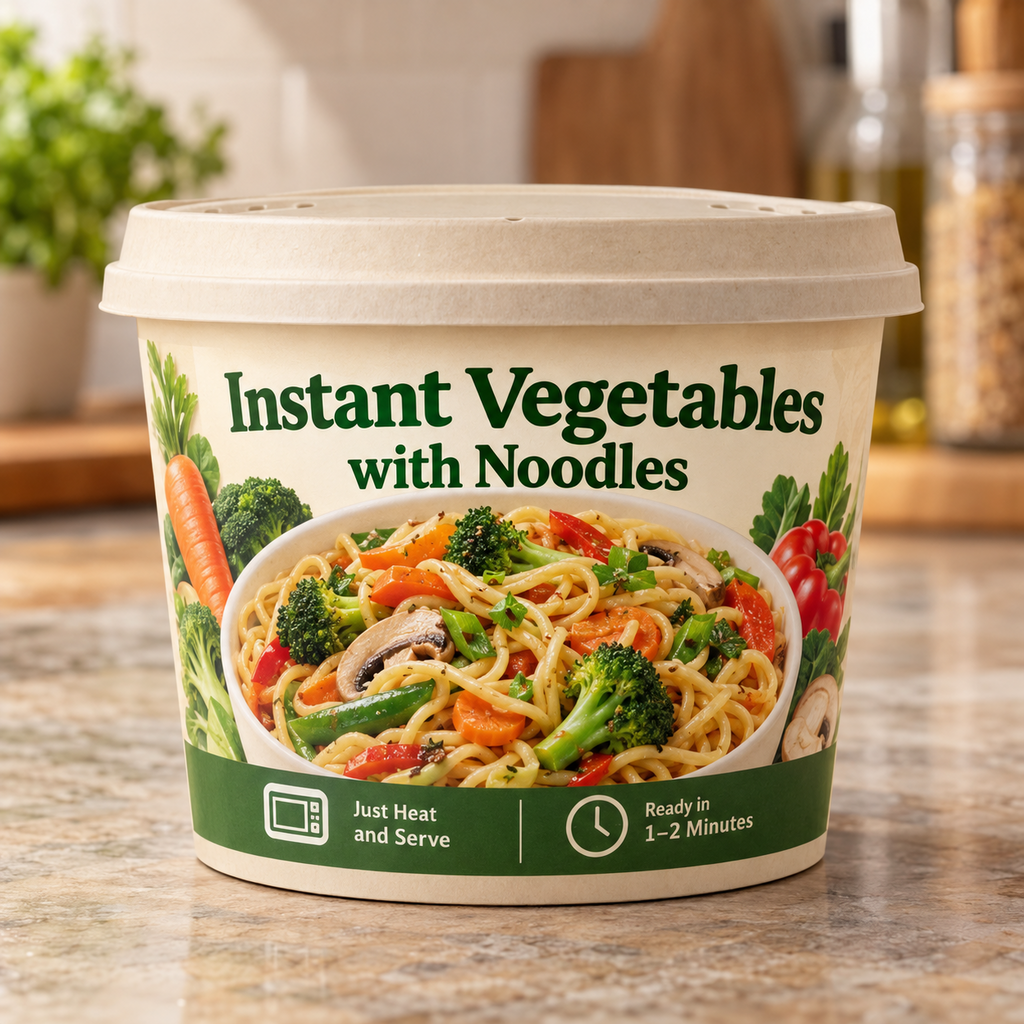 Instant Vegetables with Noodles (Just Heat and Serve)